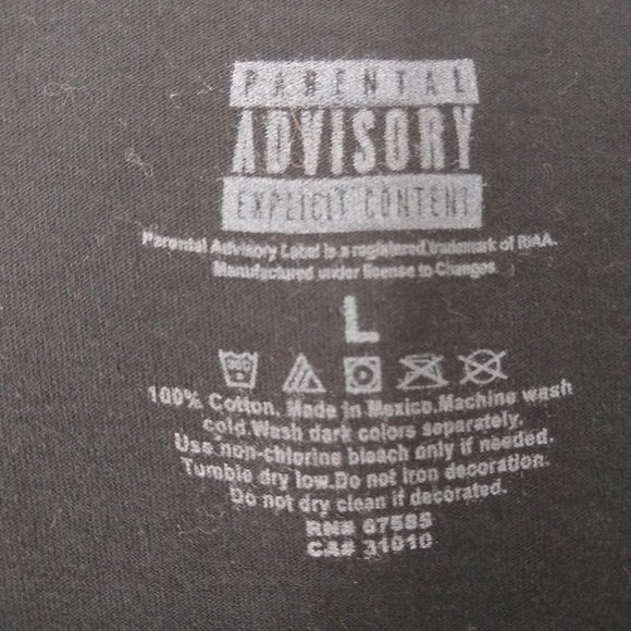 Parental Advisory Explicit Content Black T-Shirt L - Picture 3 of 5